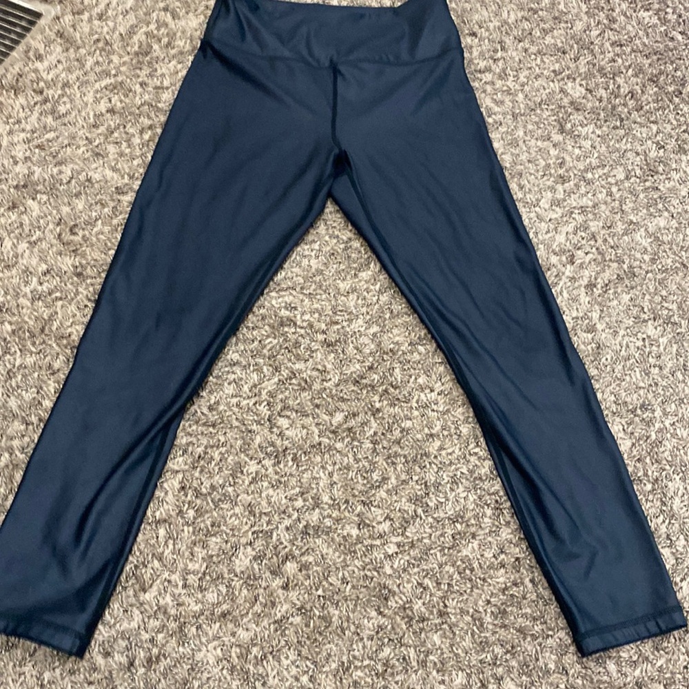 ZYIA active Black faux leather high waist leggings Size 8-10